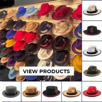 wall full of man hats