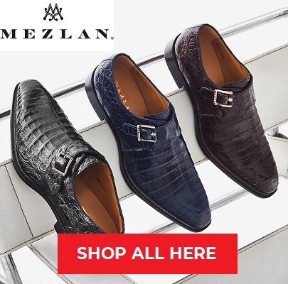 group of Mezlan monk strap crocodile shoes